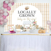Aperturee - Locally Grown Plaid Rustic Backdrop For Baby Shower